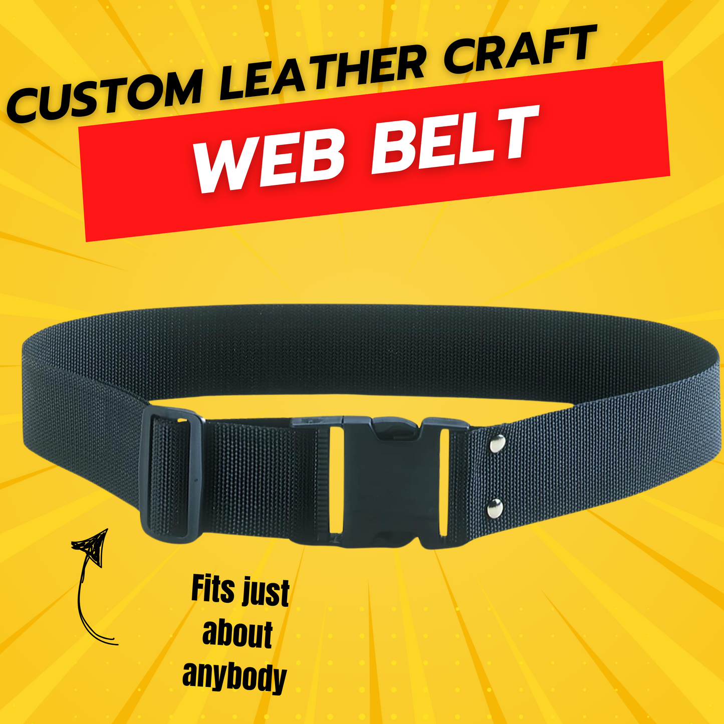 Custom Leathercraft CLC 3505 ToolWorks Web Work Belt, 2" Wide, Large